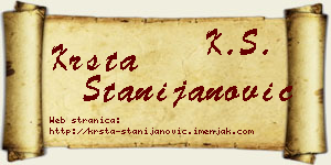 Krsta Stanijanović vizit kartica